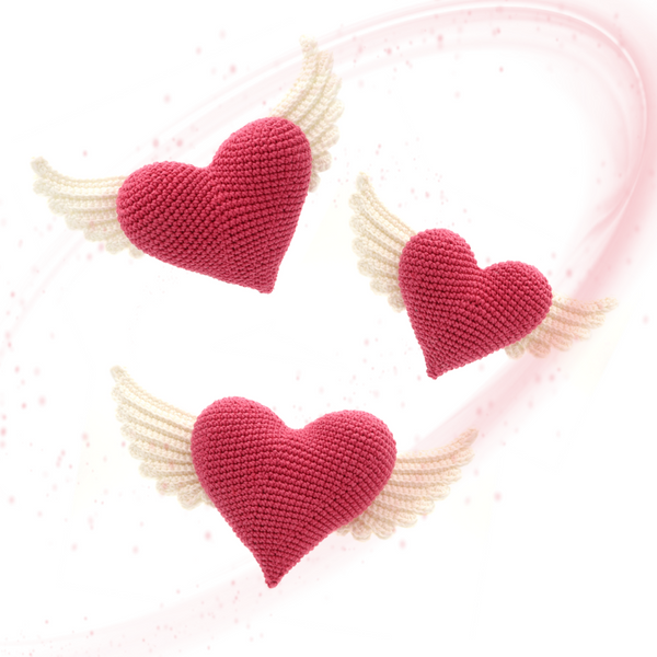 Hearts with Wings, 3 sizes